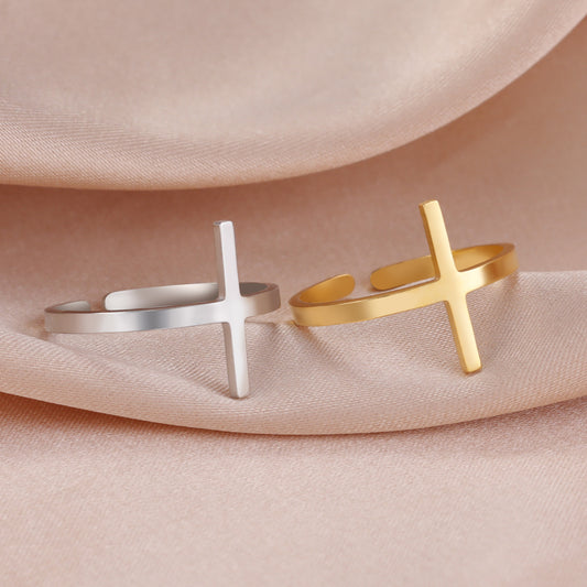 Fashion Minimalist Women's Cross Open Ring