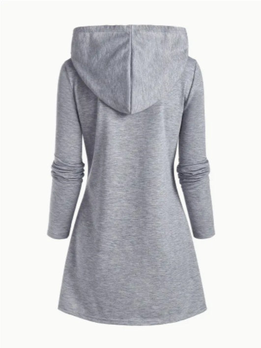 Women's Casual Letter Print Hoodie With Cross-Front Design