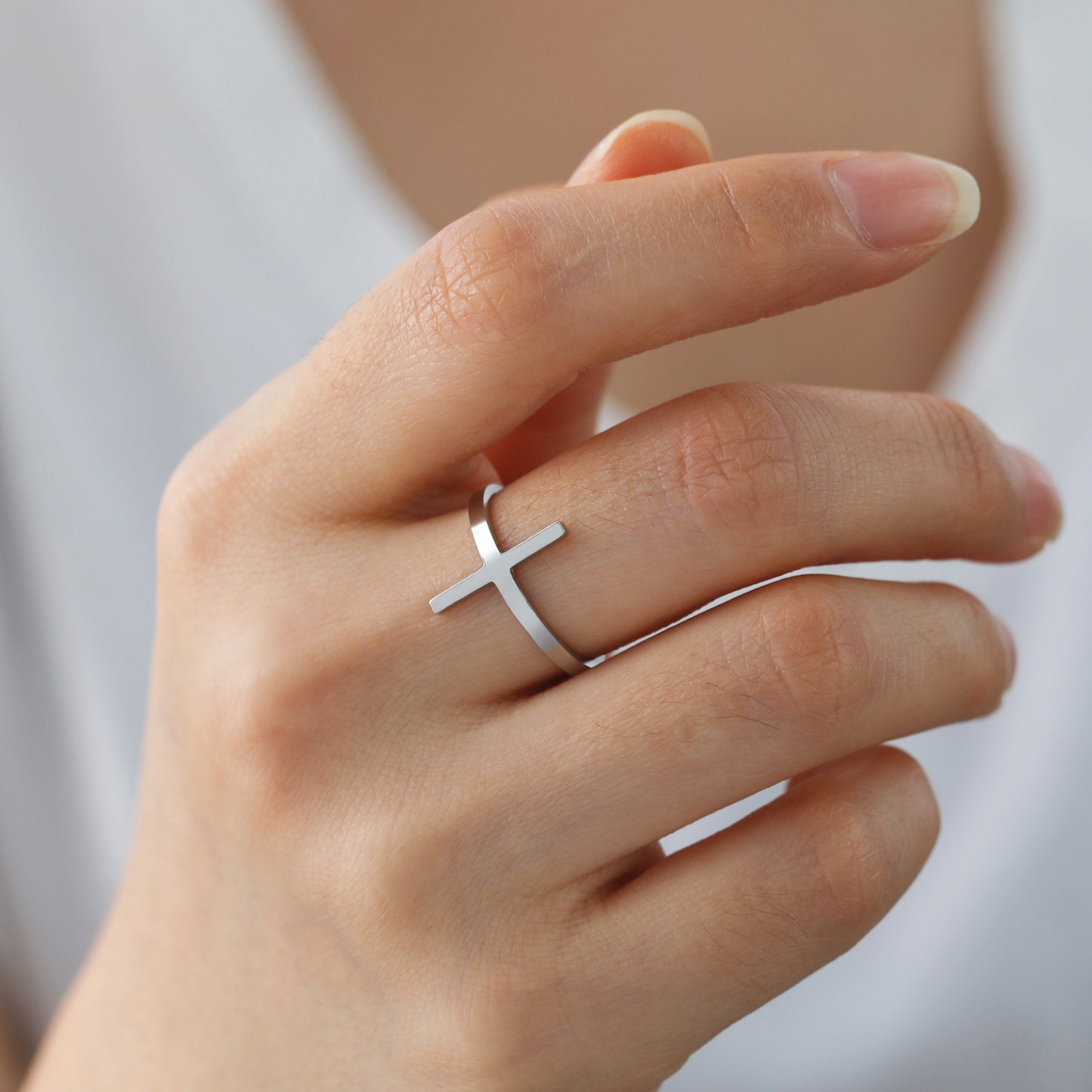 Fashion Minimalist Women's Cross Open Ring