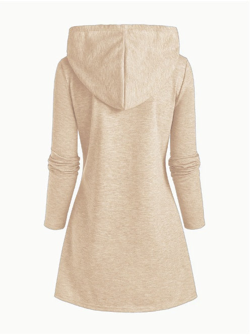 Women's Casual Letter Print Hoodie With Cross-Front Design