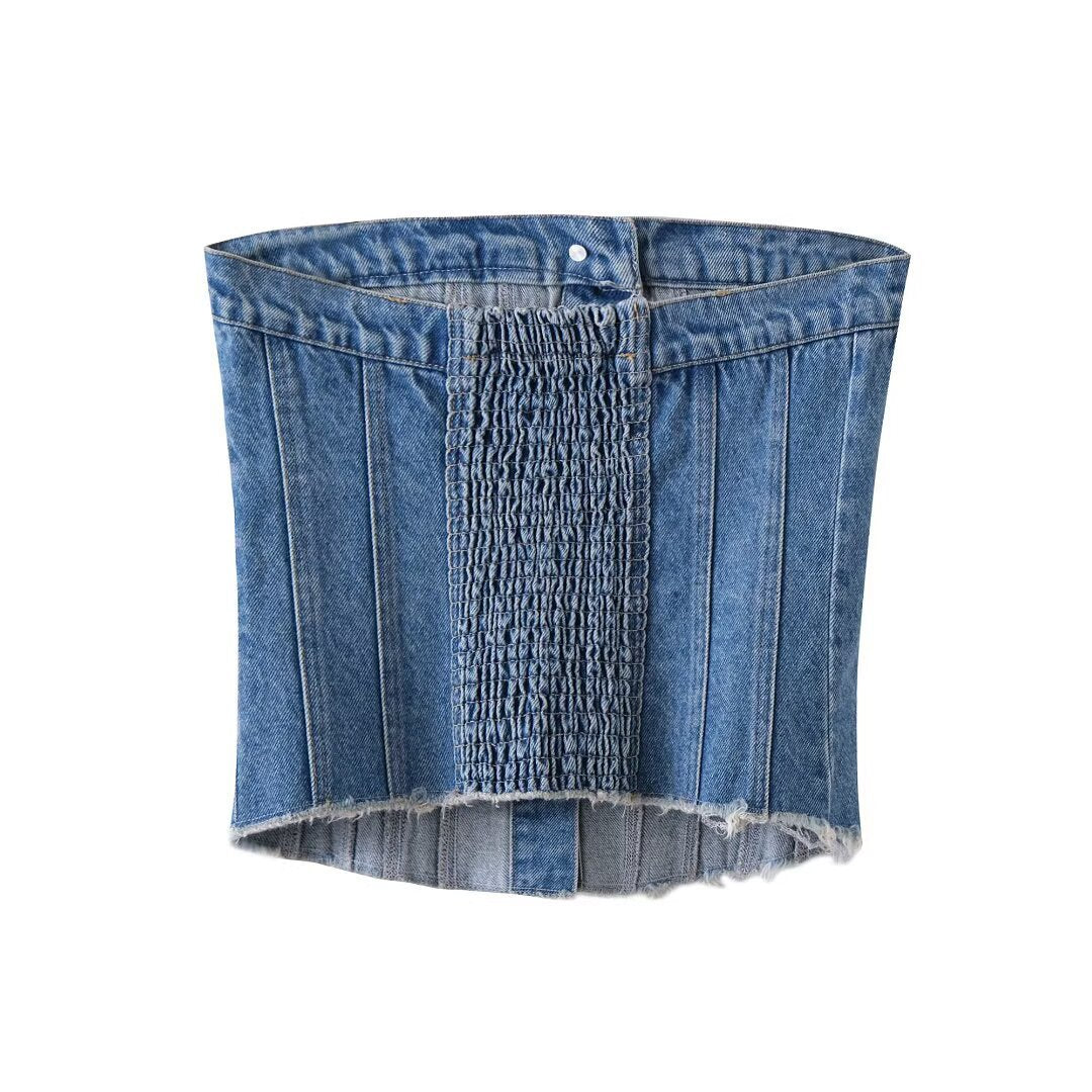 Women's Hot Girl Fashion Denim Short Top