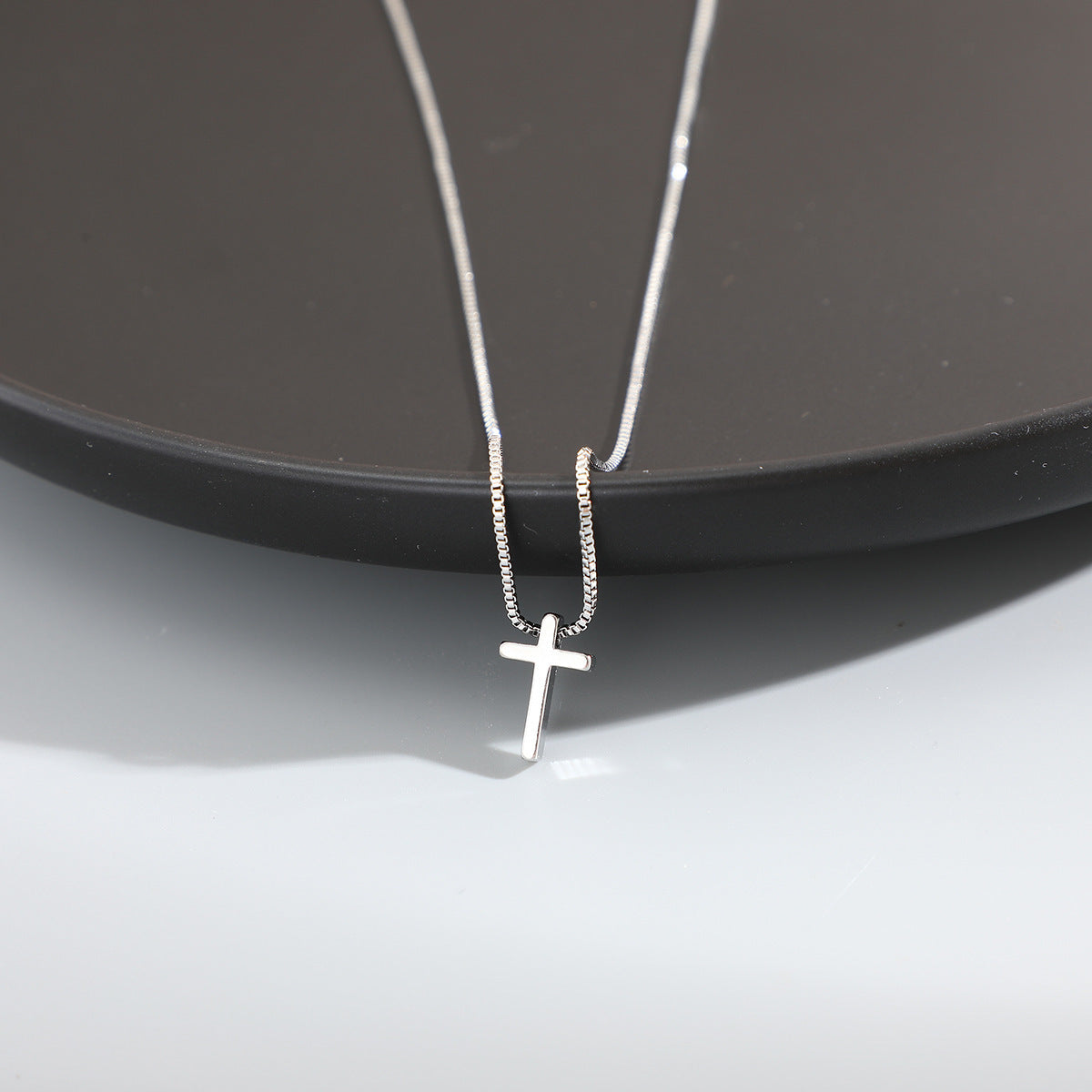 Gold And Silver Christian Cross Necklace, Dainty Choker Gift For Women, Religious Faith Pendant Jewelry