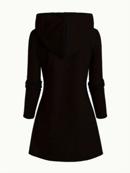 Women's Casual Letter Print Hoodie With Cross-Front Design